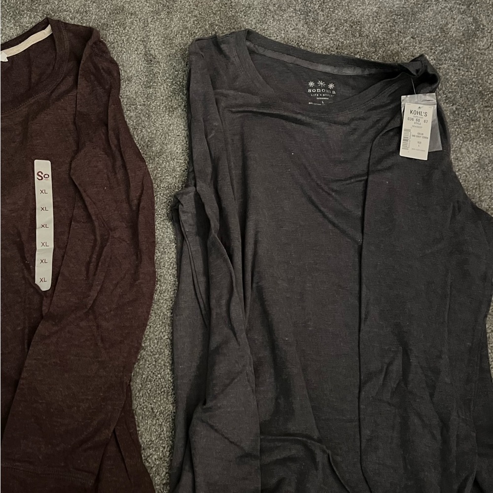 Sonoma Long Sleeve Gray Sleep Tee NWT